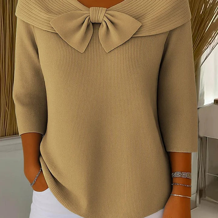 Pullover mit Rundhalsausschnitt und Schleife