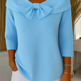 Pullover mit Rundhalsausschnitt und Schleife