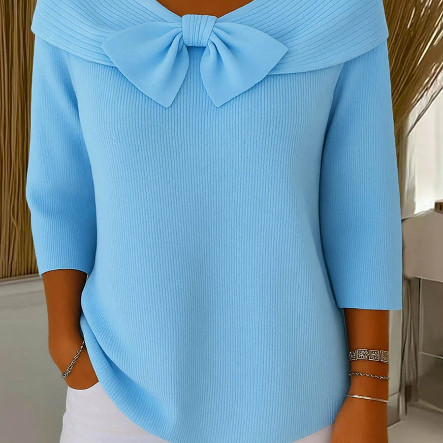 Pullover mit Rundhalsausschnitt und Schleife