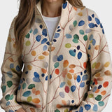 Imogene - Cardigan mit botanischem Blattdruck
