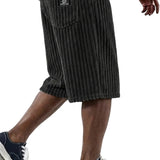 Cord Shorts mit Stickdetail