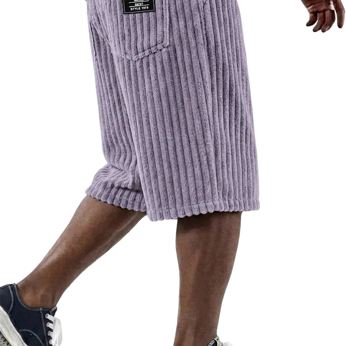 Cord Shorts mit Stickdetail