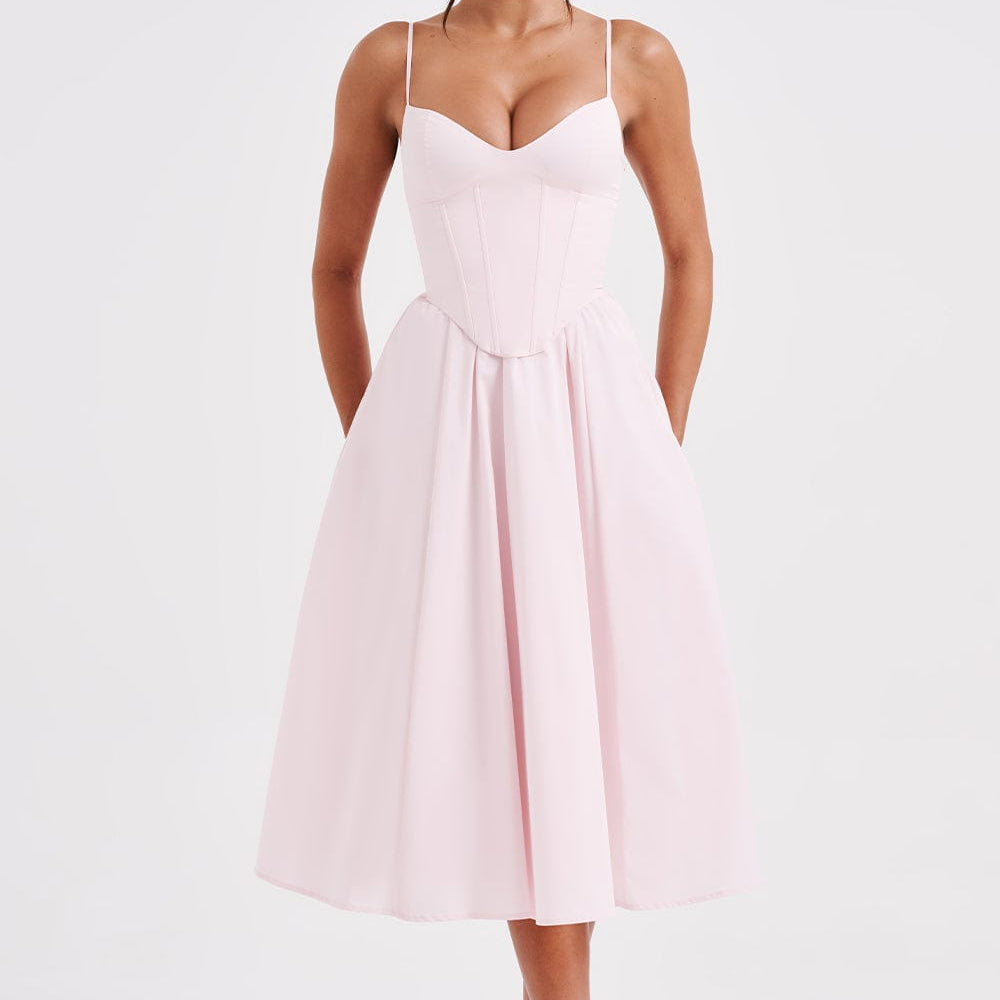 MAILEEN | Elegantes Midi Kleid im Corset Stil