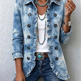 Jemison | Elegante Rüschenjacke im Vintage-Denim-Look