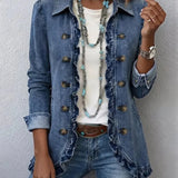 Ruffelle | Elegante Rüschenjacke im Jeans-Look