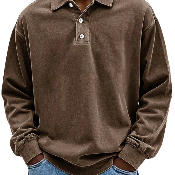 Lässiges langärmeliges Herren-Polo