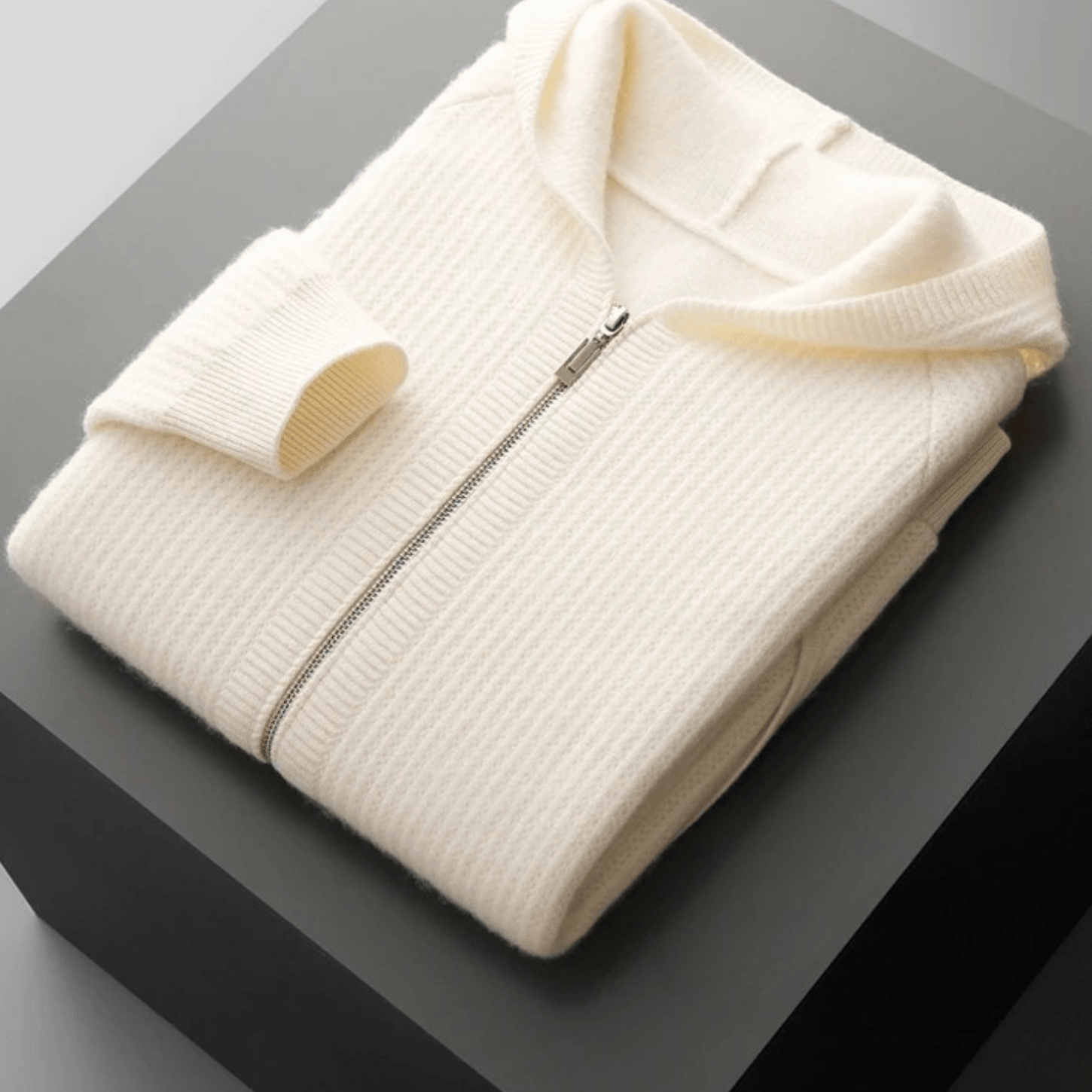 Merino Zip-Hoodie aus extra feiner Merinowolle