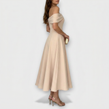 ロミー | オフショルダードレープドレス