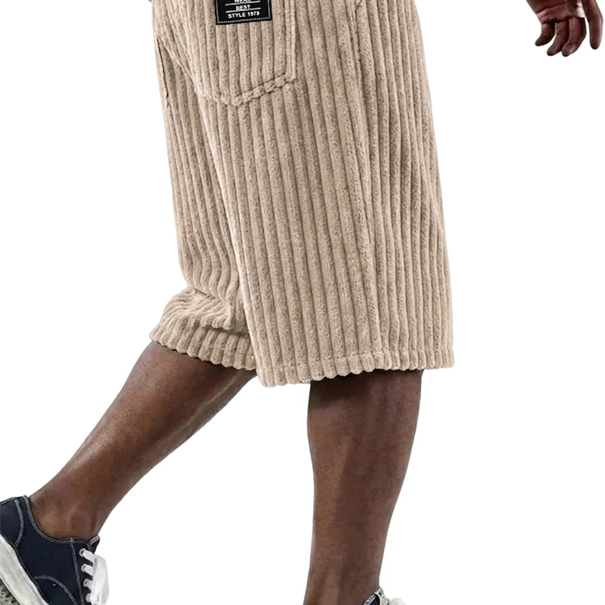 Cord Shorts mit Stickdetail