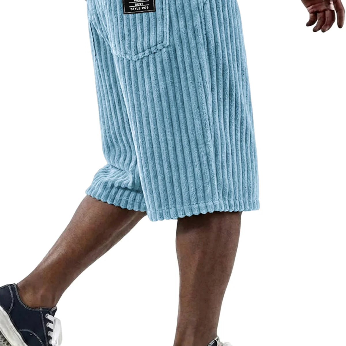 Cord Shorts mit Stickdetail