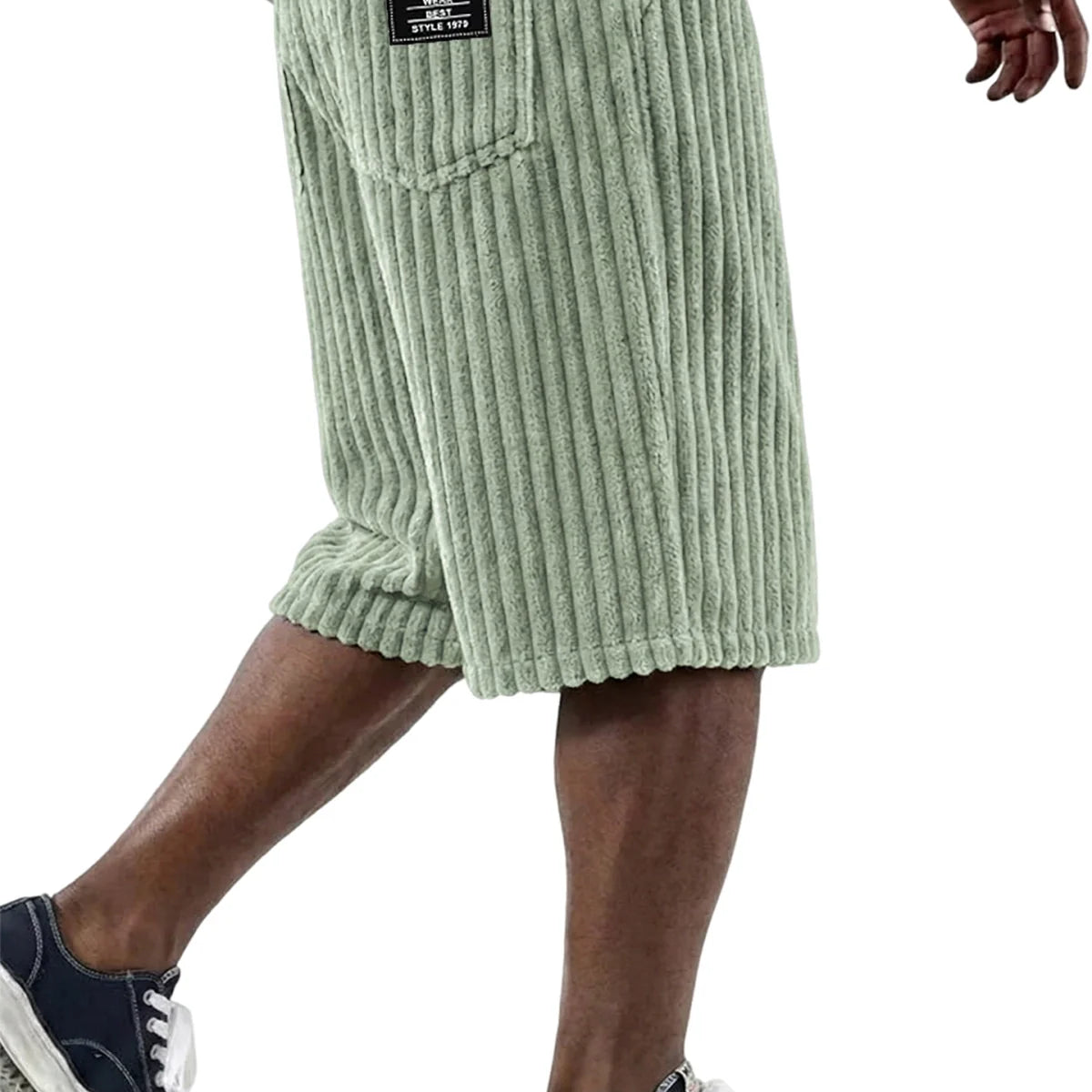 Cord Shorts mit Stickdetail