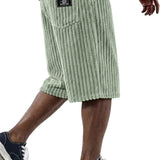 Cord Shorts mit Stickdetail